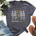 Dare To Be Yourself Rainbow Skeleton Lgbt Pride Month Bella Canvas T-shirt Heather Dark Grey