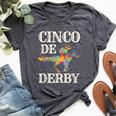Derby De Mayo Cinco De Mayo Horse Racing Sombrero Bella Canvas T-shirt Heather Dark Grey