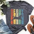 Derby Featuring Horse Vintage Style Derby Bella Canvas T-shirt Heather Dark Grey