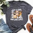 Dog Lover Just A Girl Who Loves Dogs Bella Canvas T-shirt Heather Dark Grey