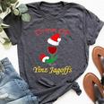 Drink Up Yinz Jagoffs Wine With Santa Hat Pittsburgh Theme Bella Canvas T-shirt Heather Dark Grey