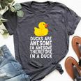 Ducks Are Awesome I'm Awesome Therefore I'm A Duck Bella Canvas T-shirt Heather Dark Grey