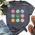 Earth Day Everyday Groovy Face Recycle Save Our Planet Bella Canvas T-shirt Heather Dark Grey