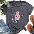 Easter Egg Nicu Nurse Cute Picu Baby Rn Er Scrub Top Women Bella Canvas T-shirt Heather Dark Grey