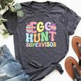 Egg Hunt Supervisor Retro Egg Hunting Party Mom Dad Easter Bella Canvas T-shirt Heather Dark Grey