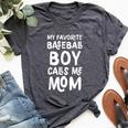 My Favorite Baseball Boy Calls Me Mom Bella Canvas T-shirt Heather Dark Grey