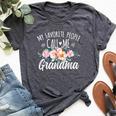 My Favorite People Call Me Grandma Floral Birthday Grandma Bella Canvas T-shirt Heather Dark Grey