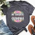 My Favorite People Call Me Grandma Floral Mother's Day Bella Canvas T-shirt Heather Dark Grey