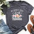 My Favorite People Call Me Nonna Floral Birthday Nonna Bella Canvas T-shirt Heather Dark Grey