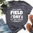 Field Day First 1St Grade Orange 2024 Boy Girl Teacher Bella Canvas T-shirt Heather Dark Grey