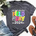 Field Day Teacher I'm Just Here For Field Day 2024 Bella Canvas T-shirt Heather Dark Grey