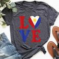 Filipino Patriotic & From Philippines Flag Country Bella Canvas T-shirt Heather Dark Grey