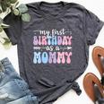 My First Birthday As A Mommy Vintage Groovy Mother's Day Bella Canvas T-shirt Heather Dark Grey