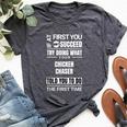If At First You Don't Succeed Chicken Chaser Bella Canvas T-shirt Heather Dark Grey