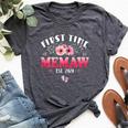 First Time Memaw 2024 Mother's Day Soon To Be Memaw Bella Canvas T-shirt Heather Dark Grey