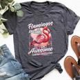 Flamingo Girls Boys Flamingos Are Awesome Bella Canvas T-shirt Heather Dark Grey