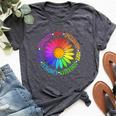 Flower Kindness Peace Equality Rainbow Flag Lgbtq Ally Pride Bella Canvas T-shirt Heather Dark Grey