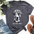 Flowers Giant Adorable Large Gentle Dog Lover Great Dane Mom Bella Canvas T-shirt Heather Dark Grey