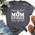 Forget The Grad Mom Survived Class Of 2024 Sarcastic Grad Bella Canvas T-shirt Heather Dark Grey