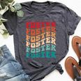 Foster Tie Dye Groovy Hippie 60S 70S Name Foster Bella Canvas T-shirt Heather Dark Grey