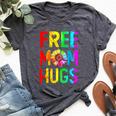 Free Mom Hugs Gay Pride Lgbt Daisy Rainbow Flower Mother Day Bella Canvas T-shirt Heather Dark Grey