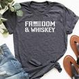 Freedom & Whiskey Usa Flag 4Th Of July Drinking Bella Canvas T-shirt Heather Dark Grey