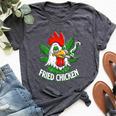 Fried Smoking Chicken 420 Marijuana Weed Leaf Pots 420 Bella Canvas T-shirt Heather Dark Grey