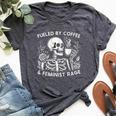 Fueled By Coffee & Feminist Rage Feminism Coffee Lovers Bella Canvas T-shirt Heather Dark Grey