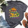 Cinco De Mayo Mexican Guitar Cactus Let's Fiesta Bella Canvas T-shirt Heather Dark Grey