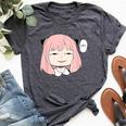 A Cute Girl Emotion Smile Heh For Family Holidays Bella Canvas T-shirt Heather Dark Grey
