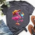 Flamingo Hawaiian Summer Tropical Luau Girls Kid Bella Canvas T-shirt Heather Dark Grey