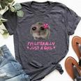 I'm Literally Just A Girl Sad Hamster Meme Bella Canvas T-shirt Heather Dark Grey