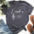 Music Teacher Music Lover Quote I Need A Break Bella Canvas T-shirt Heather Dark Grey