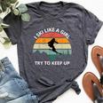 I Ski Like A Girl Try To Keep Up Snow Montains Bella Canvas T-shirt Heather Dark Grey