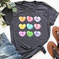 Teacher Valentines Day Conversation Heart School Bella Canvas T-shirt Heather Dark Grey