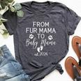 From Fur Mama To Baby Mama Est 2024 New Mom Dog Lover Bella Canvas T-shirt Heather Dark Grey