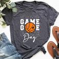 Game Day Basketball For Youth Boy Girl Basketball Mom Bella Canvas T-shirt Heather Dark Grey