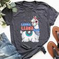 Gamma Llama Matching Family Christmas Pajamas Bella Canvas T-shirt Heather Dark Grey