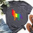 Gay Wolf Rainbow Wolf Skin Gay Pride Lgbt Bella Canvas T-shirt Heather Dark Grey