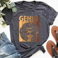 Gemini Girl African American Melanin Birthday Bella Canvas T-shirt Heather Dark Grey