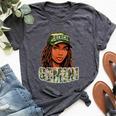Gemini Queen Black Woman Camo Hat Locs Birthday Bella Canvas T-shirt Heather Dark Grey