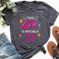 This Girl Is Officially 21 Girls Age Old Birthday Years Bella Canvas T-shirt Heather Dark Grey