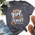 This Girl Runs On Jesus And Country Music Christian Girls Bella Canvas T-shirt Heather Dark Grey