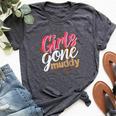 Girls Gone Muddy Mud Run Outfit For Mud Run Team Bella Canvas T-shirt Heather Dark Grey