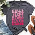 Girls Just Wanna Have Margs Retro Groovy Cinco De Mayo Bella Canvas T-shirt Heather Dark Grey