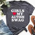 Girls Love My Autism Swag Autistic Boy Awareness Idea Bella Canvas T-shirt Heather Dark Grey
