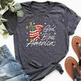 God Bless America Fourth Of July Christian Patriot Usa Flag Bella Canvas T-shirt Heather Dark Grey