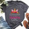 Godmother Of The Birthday Girl Unicorn Godparents Matching Bella Canvas T-shirt Heather Dark Grey