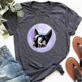 Gothic Cats Full Moon Aesthetic Vaporwave Bella Canvas T-shirt Heather Dark Grey