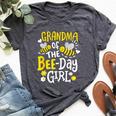 Grandma Of The Bee-Day Girl Birthday Party Matching Family Bella Canvas T-shirt Heather Dark Grey